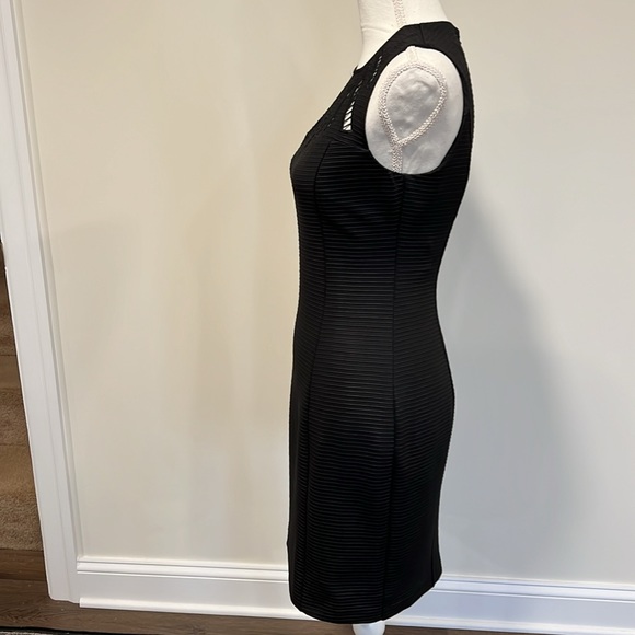 Guess Los Angeles Black Sleeveless Dress Ribbed with Cut Outs Size 4 - Picture 4 of 10